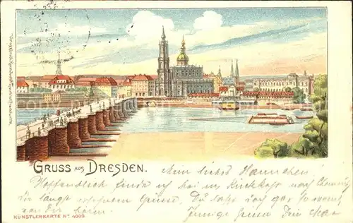 Dresden Kuenstlerkarte Kat. Dresden Elbe