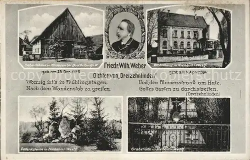 Nieheim Geburtshaus Dichter Friedrich Wilhelm Weber Kat. Nieheim