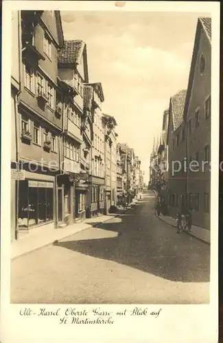 Kassel Oberste Gasse mit Blick auf die Sankt Martinskirche Kat. Kassel