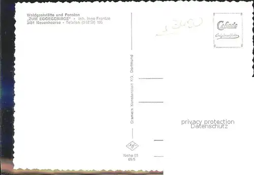 Neuenheerse Waldgaststaette Pension Zum Eggegebirge Kat. Bad Driburg