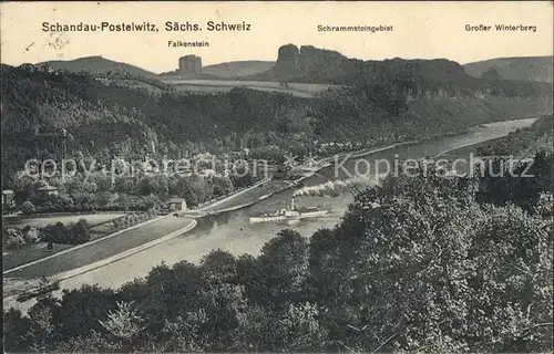 Postelwitz Falkenstein Schrammsteine Grosser Winterberg  Kat. Bad Schandau