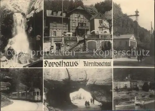 Kirnitzschtal Forsthaus Wasserfall Dampfer  Kat. Kirnitzschtal