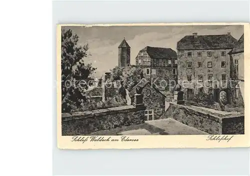 Edersee Schloss Waldeck Schlosshof Kat. Edertal