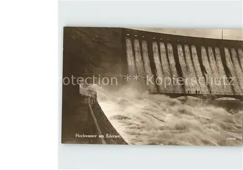 Edersee Hochwasser Edertalsperre Kat. Edertal