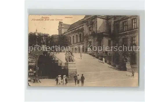 Dresden Freitreppe Bruehl`schen Terrasse Kat. Dresden Elbe