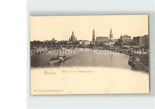 Dresden Blick von der Marienbruecke Kat. Dresden Elbe