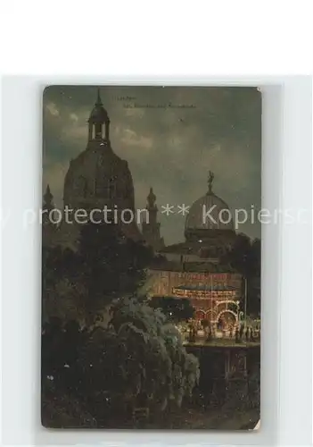 Dresden Koenigliche Belvedere und Frauenkirche Kat. Dresden Elbe