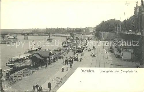 Dresden Landeplatz der Dampfschiffe Kat. Dresden Elbe
