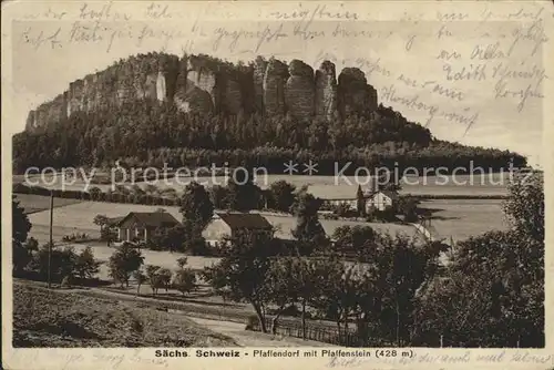 Pfaffenstein Koenigstein Saechsische Schweiz Pfaffendorf  Kat. Koenigstein Saechsische Schweiz