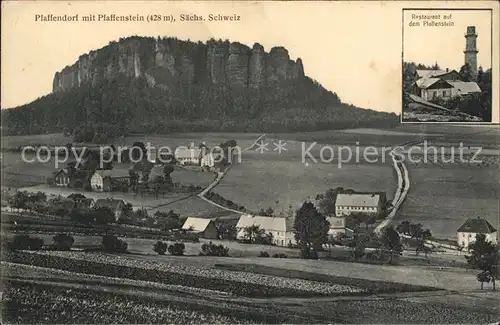 Pfaffendorf Koenigstein Pfaffenstein Restaurant Aussichtsturm Kat. Koenigstein Saechsische Schweiz