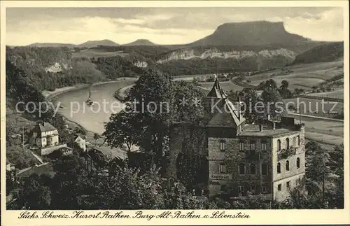 Rathen Saechsische Schweiz Burg Alt Rathen Lilienstein Kat. Rathen Sachsen