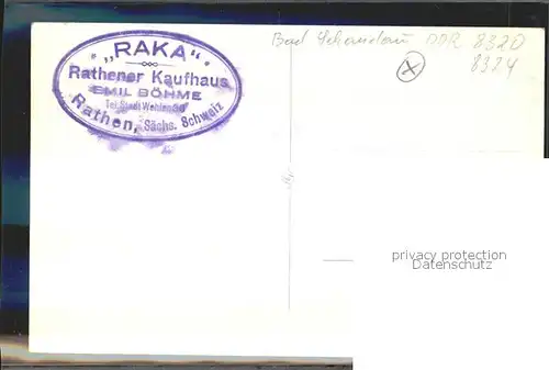 Rathen Saechsische Schweiz Raka Kaufhaus Kat. Rathen Sachsen