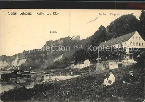 Rathen Saechsische Schweiz Bastei Gasthof Erbgericht Kat. Rathen Sachsen