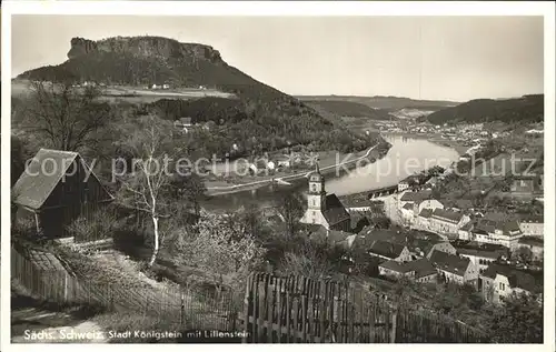 Koenigstein Saechsische Schweiz Lilienstein Kat. Koenigstein Saechsische Schweiz