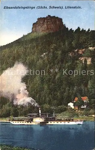 Lilienstein Elbsandsteingebirge Dampfer Kat. Bad Schandau