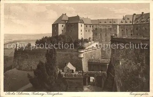 Koenigstein Saechsische Schweiz Festung Eingangstor Kat. Koenigstein Saechsische Schweiz