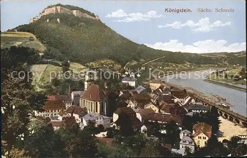 Koenigstein Saechsische Schweiz Stadt Festung Kat. Koenigstein Saechsische Schweiz