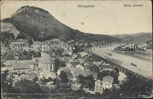 Koenigstein Saechsische Schweiz Stadt Festung Kat. Koenigstein Saechsische Schweiz