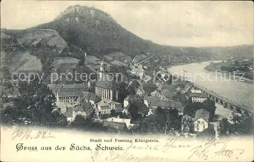 Koenigstein Saechsische Schweiz Stadt Festung Kat. Koenigstein Saechsische Schweiz