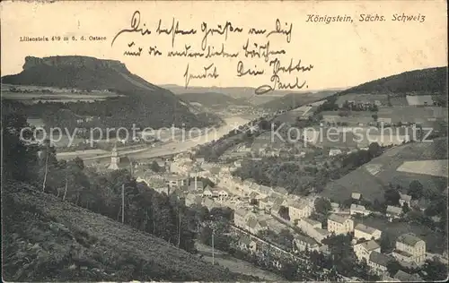 Koenigstein Saechsische Schweiz Lilienstein Kat. Koenigstein Saechsische Schweiz