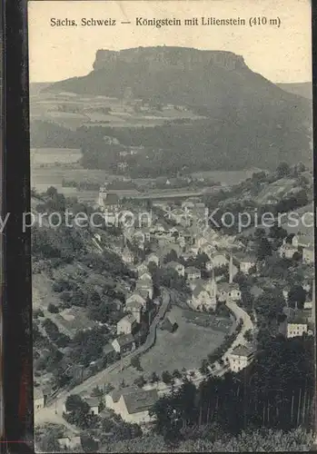 Koenigstein Saechsische Schweiz Koenigstein mit lilienstein Kat. Koenigstein Saechsische Schweiz