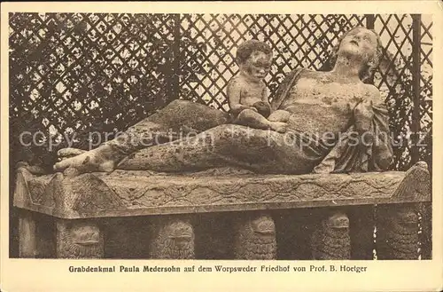 Worpswede Grabdenkmal Paula Medersohn auf dem Worpsweder Friedhof Kat. Worpswede