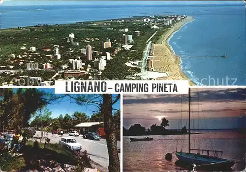 Lignano Fliegeraufnahme Camping Pineta Kat. Lignano