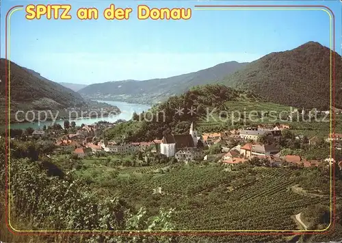 Spitz Donau Fliegeraufnahme Kat. Spitz Wachau Donau