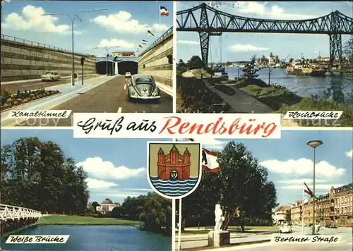 Rendsburg Kanaltunnel Hochbruecke Berliner Strasse Weisse Bruecke Kat. Rendsburg