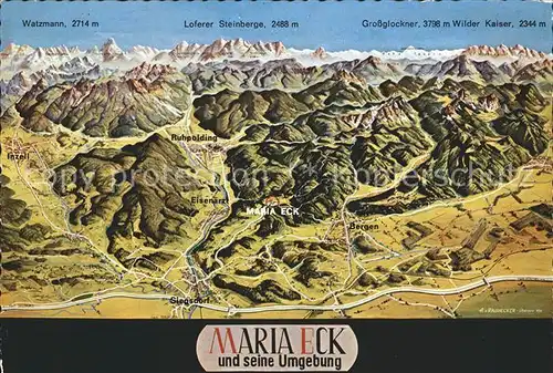 Maria Eck Panoramakarte Siegsdorf Kat. Siegsdorf