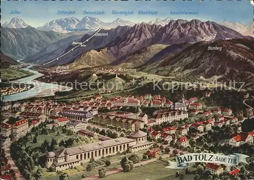 Bad Toelz mit Panoramakarte Kat. Bad Toelz