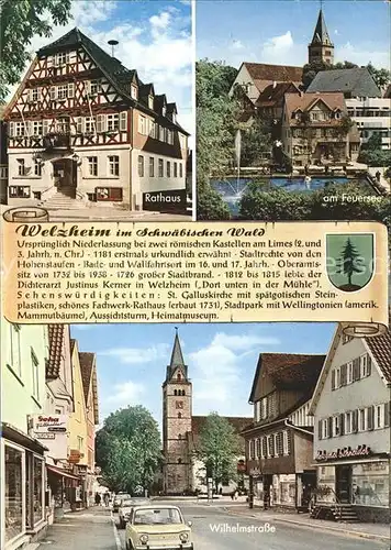 Welzheim Rathaus Feuersee Wilhelmstrasse Kat. Welzheim