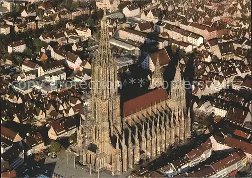Ulm Donau Fliegeraufnahme Muenster hoechster Kirchturm der Welt Kat. Ulm