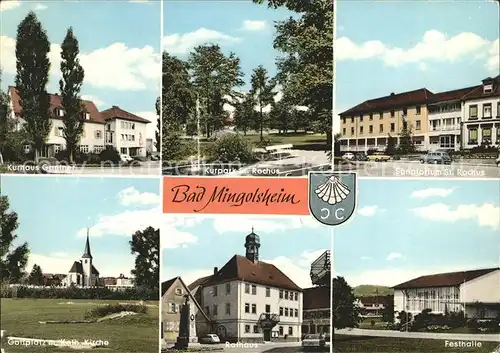 Mingolsheim Kurhaus Gantner Kurpark und Sanatorium St Rochus Golfplatz Kath Kirche Rathaus Festhalle Kat. Bad Schoenborn