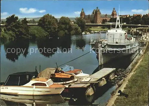 Aschaffenburg Main Hafenpartie Bootsanlegestelle Kat. Aschaffenburg