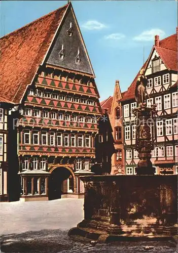 Hildesheim Knochenhauer Amtshaus am hist Marktplatz mit Rathaus Kat. Hildesheim
