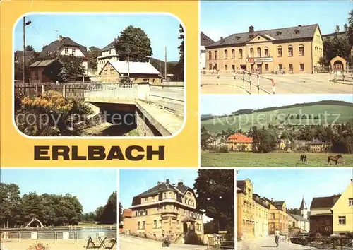 Erlbach Vogtland Am Schwarzbach Gasthof Erlbach Freibad Rat der Gemeinde Rudolf Breitscheid Str Kat. Erlbach Vogtland