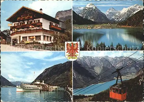 Maurach Tirol Pension Schwaiger am Aachensee Seilbahn Fahrgastschiff Kat. Eben am Achensee