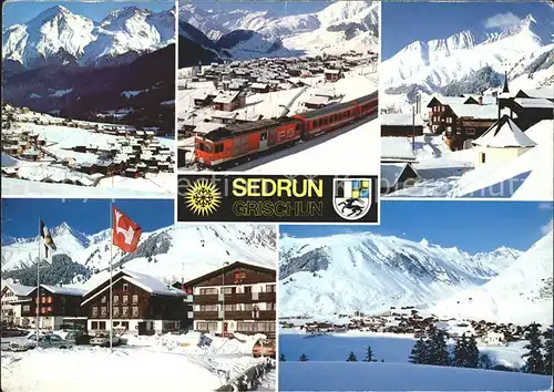 Sedrun Carmischolas Dorfpartie Rueras Skigebiet Milez Val Strem Kat. Sedrun