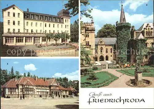 Friedrichroda FDGB Heim Hermann Danz Schloss und Bahnhof Reinhardsbrunn  Kat. Friedrichroda