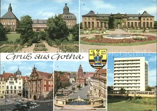 Gotha Thueringen Schloss Friedenstein Orangerie Rathaus Markt Hochhaus Leninplatz Kat. Gotha