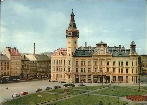 Krnov Rathaus mit Sparkassengebaeude Kat. Krnov