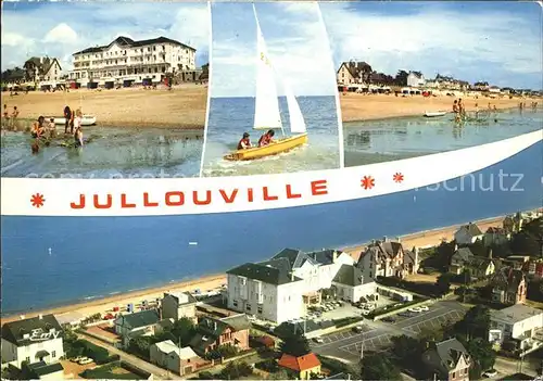 Jullouville Strandpartie Segelschiff Fliegeraufnahme Kat. Jullouville