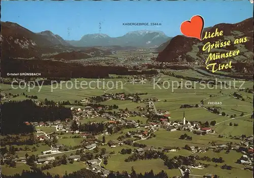 Muenster Tirol mit Rofangebirge und OT Gruensbach Kat. Muenster