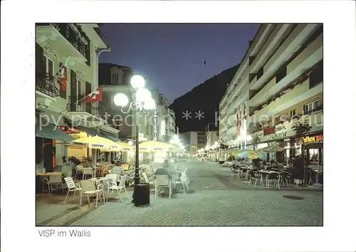 Visp Bahnhofstrasse beleuchtet Kat. Visp