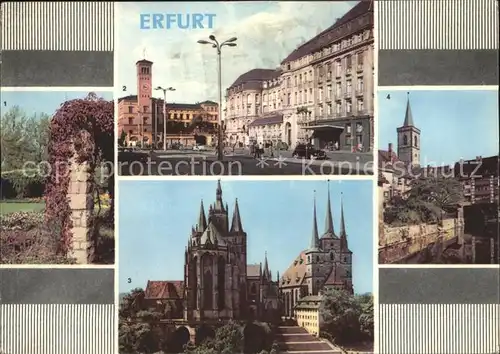 Erfurt Stadtpark Bahnhofsplatz HO Hotel Erfurter Hof Dom und Severin Kraemerbruecke Kat. Erfurt