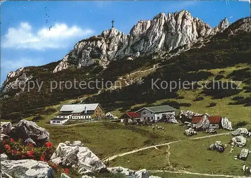 Chiemsee Bayerische Alpen Steinlingalm mit Kampenwand Kat. Chiemsee