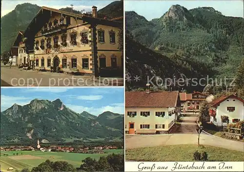 Flintsbach Inn mit Heuberg und Spitzstein Dorfpartien Kat. Flintsbach a.Inn