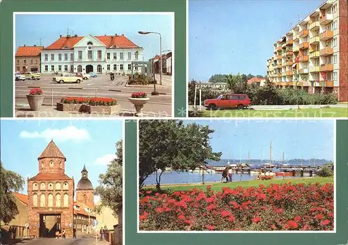 Ribnitz Damgarten Ostseebad Rathaus Wohnblock Stadttor Hafenpanorama Kat. Ribnitz Damgarten