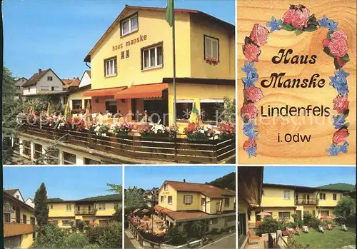 Lindenfels Odenwald Haus Manske Terrasse Liegewiese Kat. Lindenfels